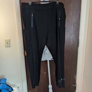 Gaiam Black High-Waisted Leggings with Zipper Pockets